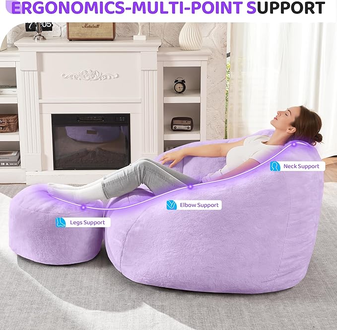 HABUTWAY Bean Bag Chair, Giant Bean Bag Chairs - Image 3