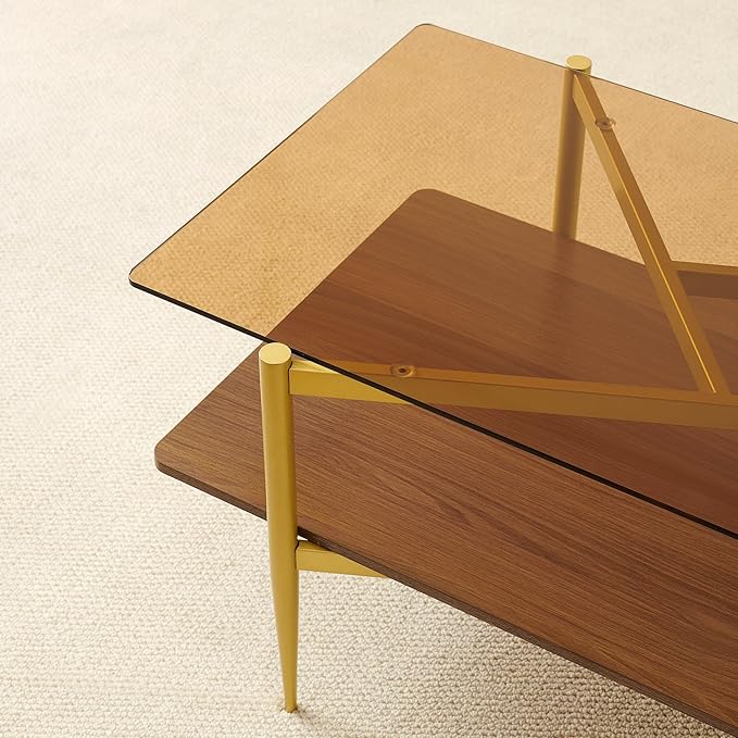 Rectangle Coffee Table, Mid-Century Modern Design, L41*W21*H17 inch, - Image 7