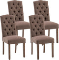 Tufted Upholstered Parsons Dining Chair Set Fabric Diner Accent Stylish Modern by SNUGWAY