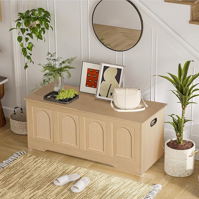 DINZI LVJ Storage Chest, 47.2”Wooden Storage Box - Image 2