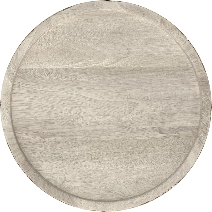 SIMPLIHOME Dayton SOLID MANGO WOOD 13 inch Wide Round Contemporary Wooden - Image 4