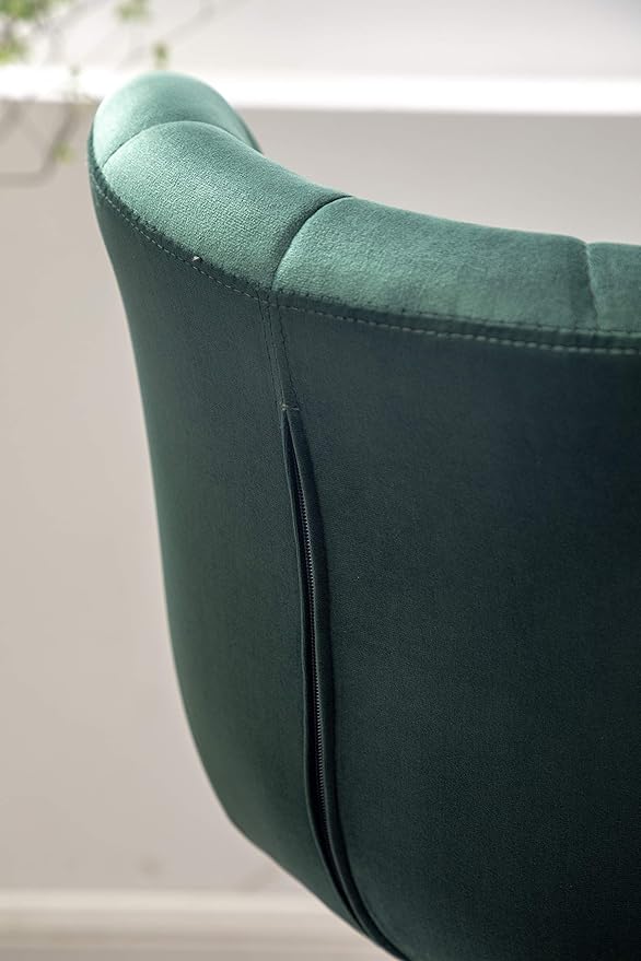 Roundhill Furniture Ellston Velvet Adjustable Swivel Barstools in Green - Image 12