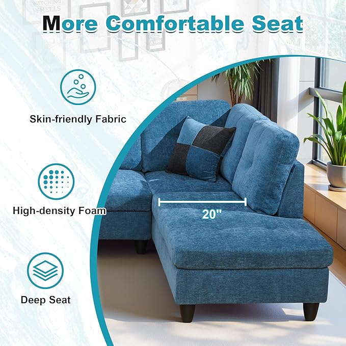 103.5" Oversized Sectional Couch, L Shaped Couch - Image 5