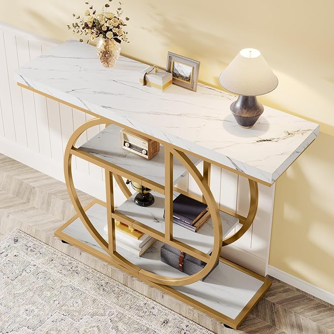 Tribesigns 41.3" Console Table, Industrial 4-Tier Sofa Entryway Table - Image 9