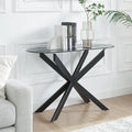 Modern Glass Oval Console Table, Entryway Hallway Narrow Sofa Table, Entrance by EdwinsChoice-ModernFurniture