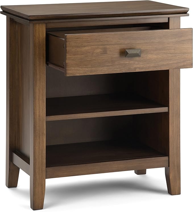SIMPLIHOME Artisan SOLID WOOD 24 inch Wide Transitional Bedside Nightstand - Image 4