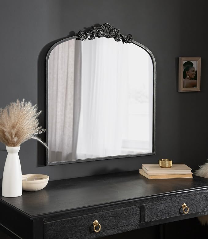 Kate and Laurel Arendahl Ornate Traditional Square Arched Mirror; 28 x 30; - Image 4