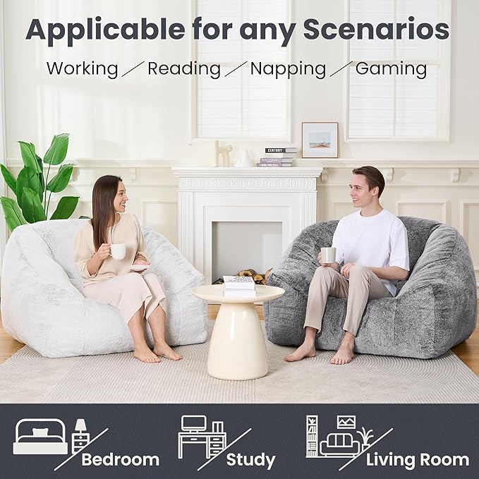 Bean Bag Chairs for Adults, Giant Beanbag Sofa Comfy Reading Chair, Oversized - Image 3