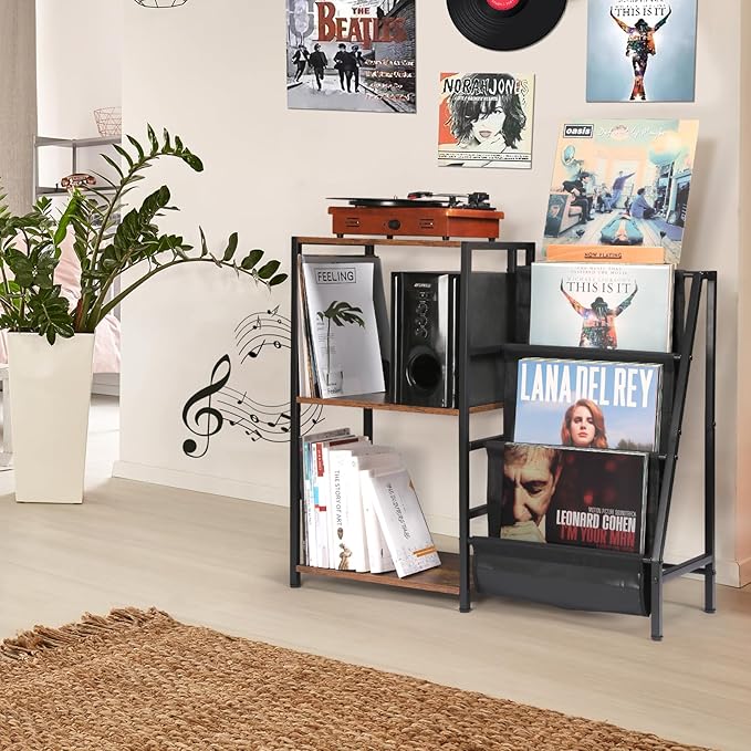 Record Player Stand, 3-Tier Vinyl Record Storage, Turntable Stand - Image 8