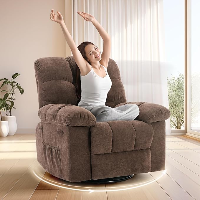 Rocking Recliner Chair, 360° Swivel Rocker Chair - Image 9