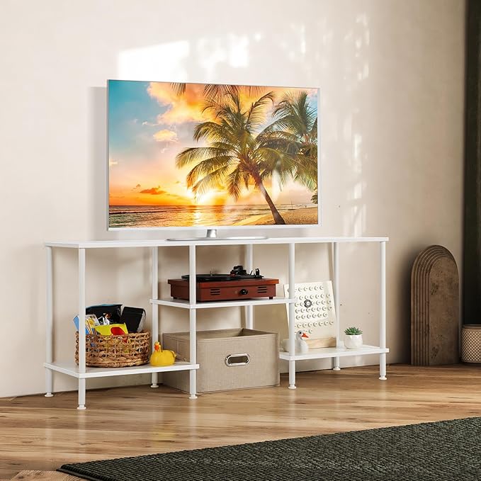 BTY White TV Stand for Bedroom 3 Tier Small Entertainment Center - Image 5
