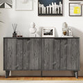 Fluted Cabinet with Storage, Buffet Storage with 4 Doors, Buffet Sideborad by Otterease