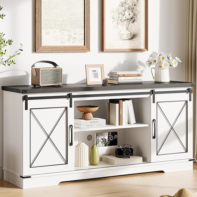 IDEALHOUSE Farmhouse TV Stand and Entertainment Center - Image 8