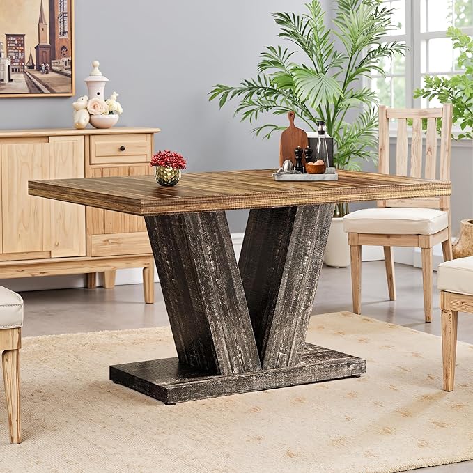 NicBex 47" Dining Table for 4 People, Farmhouse Dinner Table Small Dining Room - Image 6