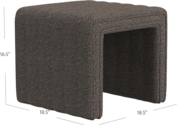 HomePop Modern Channel Tufted Ottoman Home Décor|Ottoman - Image 3