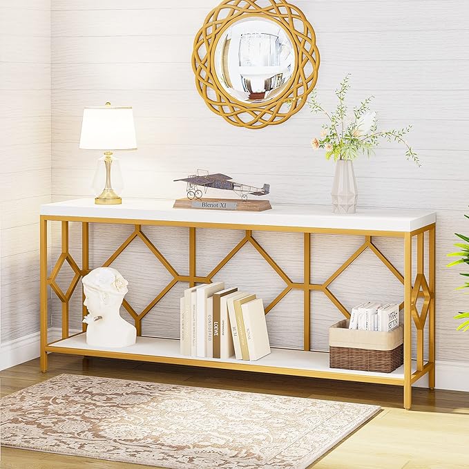 Tribesigns 71 Inch Extra Long Sofa Table, Narrow Long Sofa Console Tables - Image 6