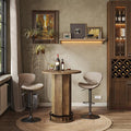 LITTLE TREE Round Bar Table, 39.4" H Wooden Bistro Pub Table by LITTLETREE