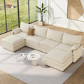 Vesgantti 142" U Shaped Sectional Couch, Comfy Cloud Modular Sectional Sofa by Vesgantti