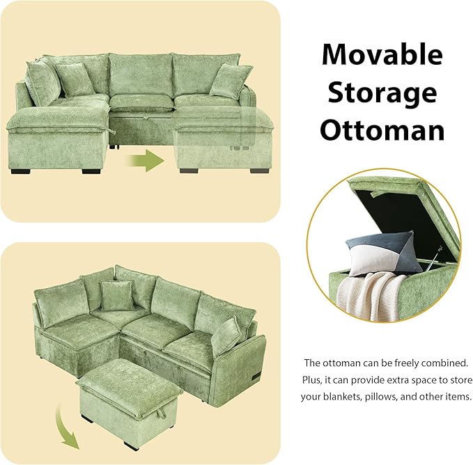 Ball & Cast 82.67" L-Shaped Sectional Pull Out Sofa - Image 5