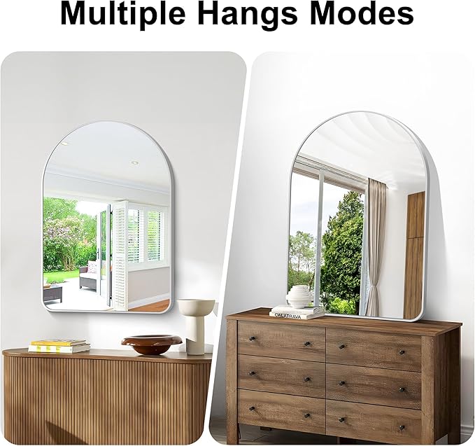 Arched Bathroom Mirror, Wall Mounted Mirror, Living Room, Hanging or Leaning - Image 6