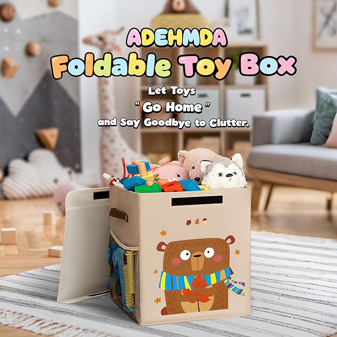 40L Large Toy Storage Box with Lid, Large Toy Box Chest - Image 4