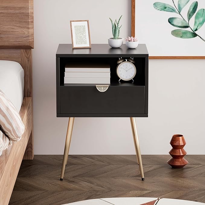 Cloud Space Mid Century Modern Nightstand, Versatile Wood Side End Table - Image 2