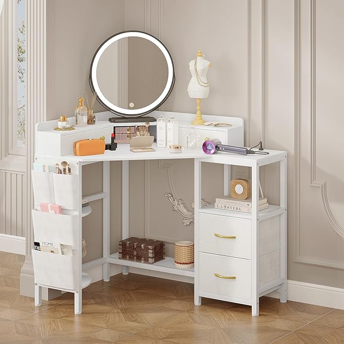 Corner Desk with 6 Drawers Shelves - Image 6