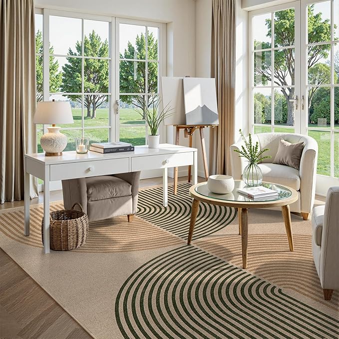 Lahome Modern Rainbow Outdoor Easy Jute Rug, Area Rugs 9x12 Living Room Patio - Image 6