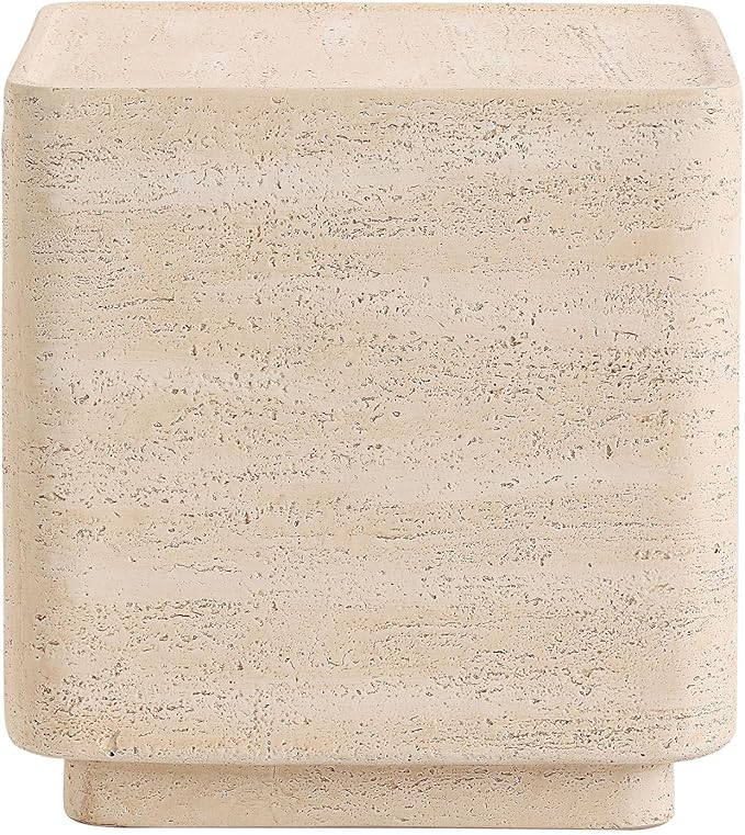 COSIEST 14.4" Outdoor Side Table, Rectangular Concrete End Table by COSIEST