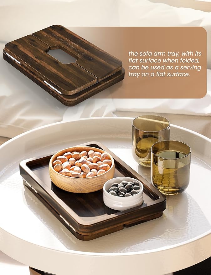 HOLANA Acacia Couch Armrest Table - Image 4