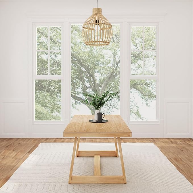 Plank+Beam72 Inch Farmhouse Dining Table, Solid Wood Rustic Kitchen Table - Image 5