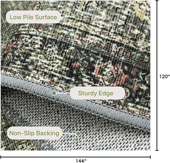 10X12 Area Rugs Machine Washable Rugs - Image 2