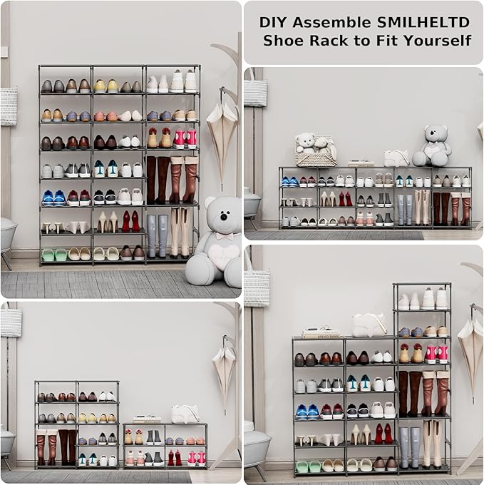 Large Shoe Rack 3 Row 8 Tier 40-60 Pairs Shoes Boots - Image 4