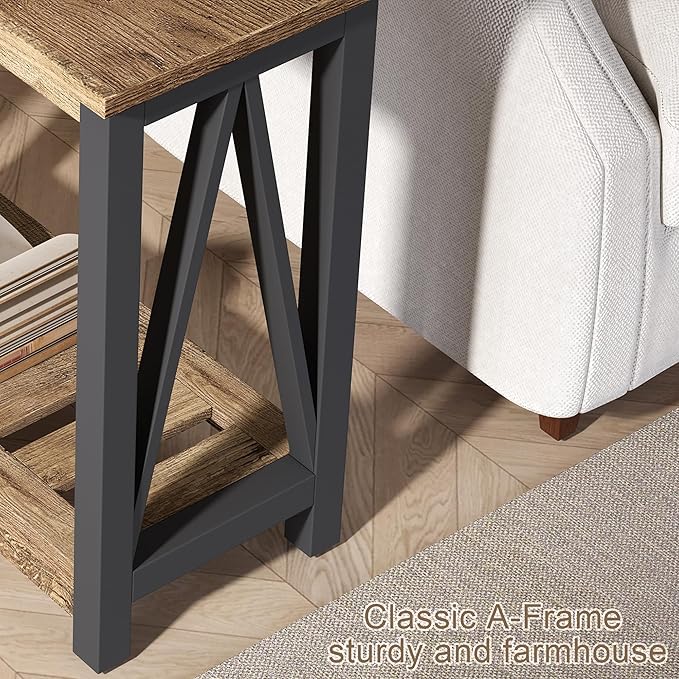 ChooChoo Farmhouse End Table, Narrow Side Table, Slim End Table - Image 6