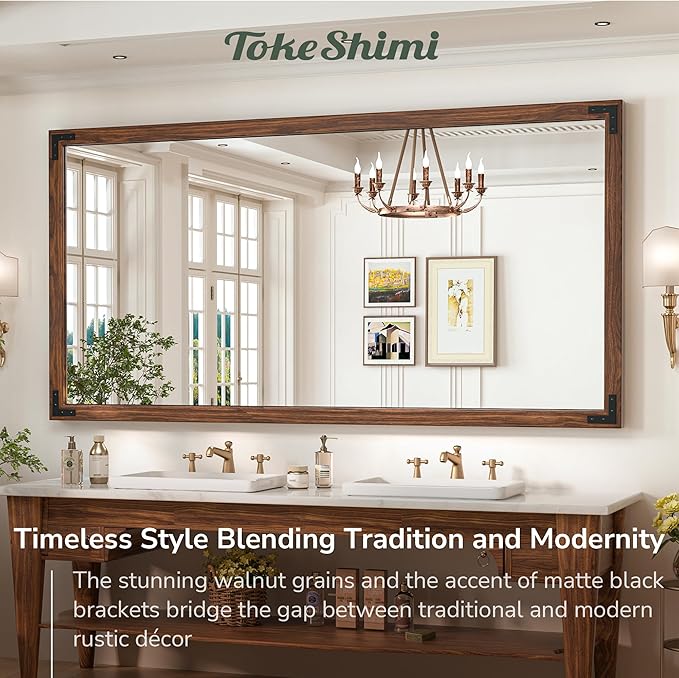 TokeShimi 72 x 36 Inch Wood Framed Bathroom Mirror - Image 6