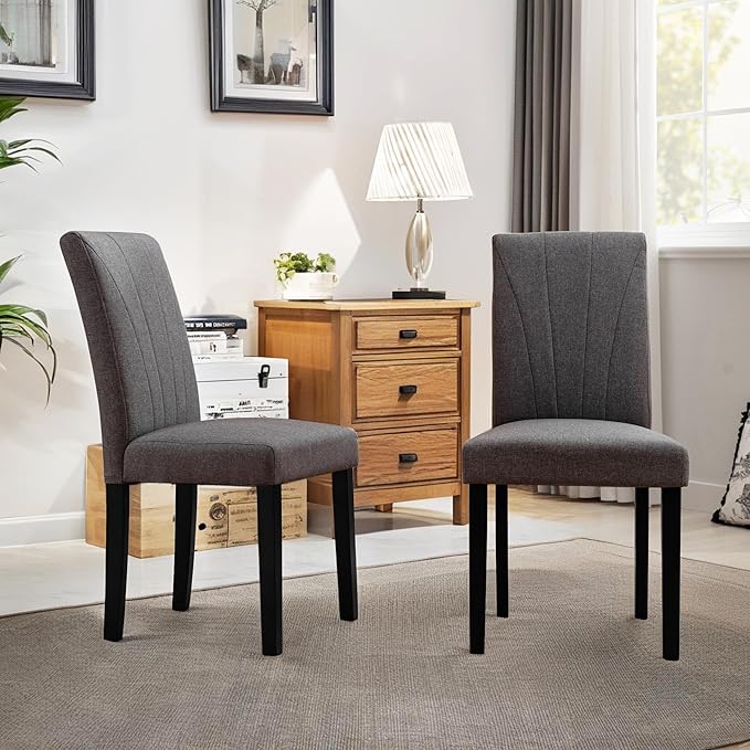 VECELO Upholstered Dining Chairs Set of 4, Modern Fabric and High Back & Solid - Image 2