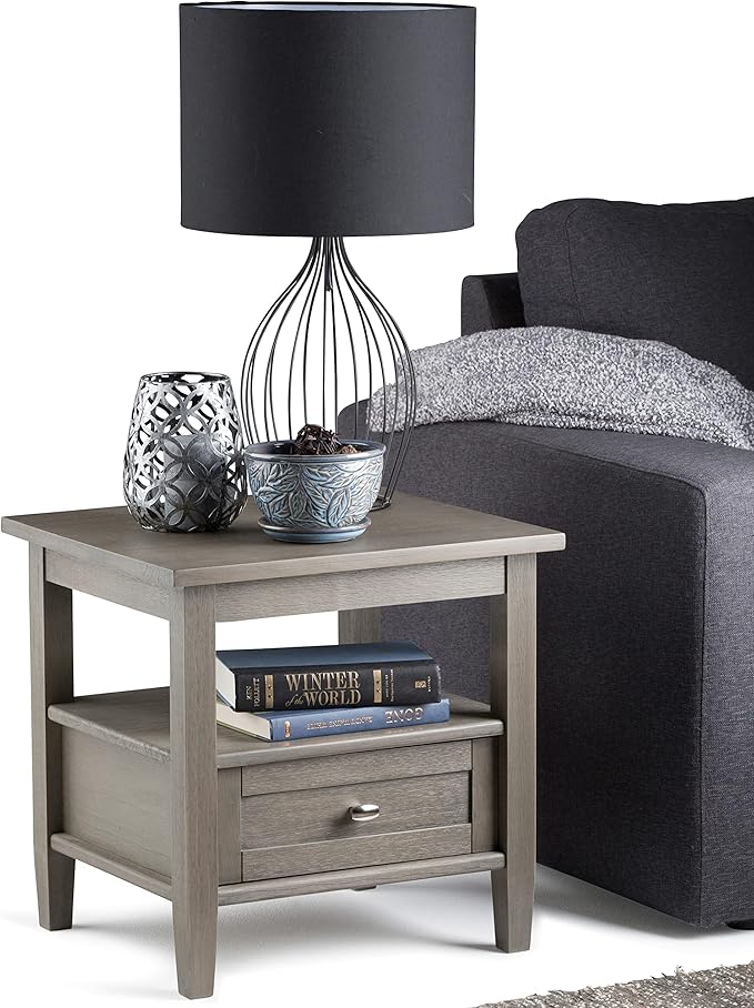 SIMPLIHOME Warm Shaker SOLID WOOD 20 inch Wide Rectangle Transitional End Side - Image 11