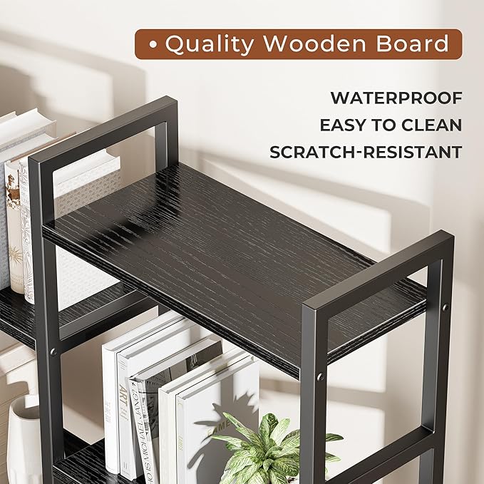 SUPERJARE Triple 5 Tier Bookshelf, Bookcase - Image 4