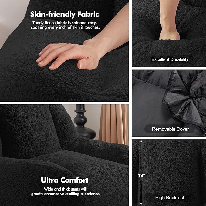 Homguava Bean Bag Chairs for Adults, Giant Beanbag Couch Adult Bean Bag Chair - Image 6