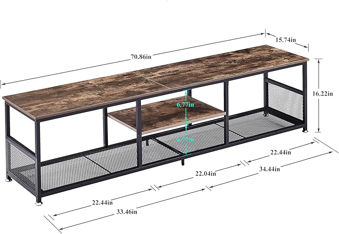 VECELO TV Stand for Televisions up to 80 Inch 70" Entertainment Center - Image 7