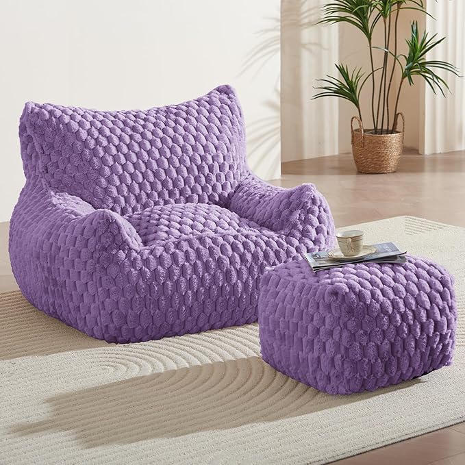 Bean Bag Chair with Ottoman by Unknown