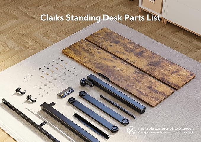 Claiks Electric Height Adjustable Stand Up Desk, 35x20 Inches Sit Stand Desk - Image 7