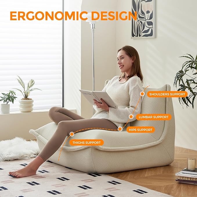 Bean Bag Chairs for Adults Giant BeanBag Chair Sofa Memory Foam Bean Bag Chair - Image 3