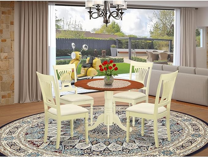 East West Furniture DLPL5-BMK-C 5 Piece Dinette Set - Image 7