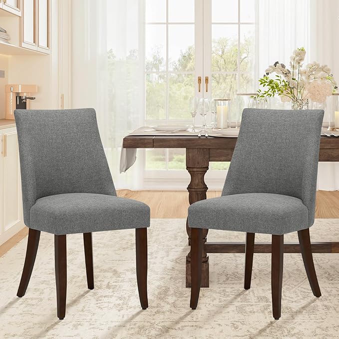 COLAMY Upholstered Dining Chairs Set of 2, Mid Century Modern Kitchen Chairs - Image 2