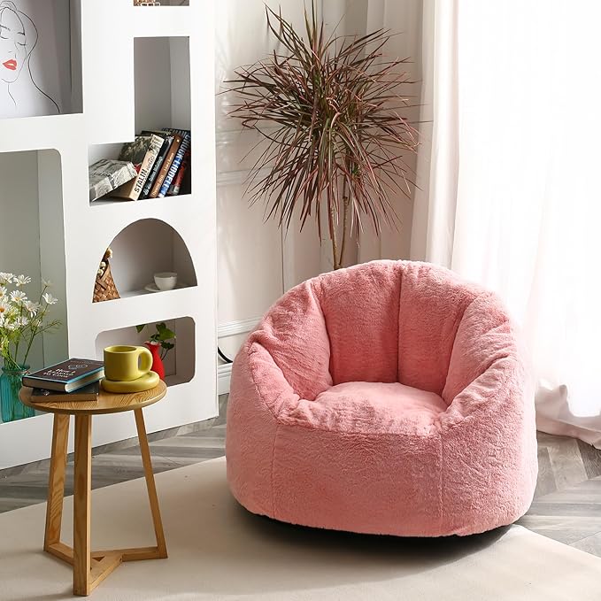 N&V Medium Shell Bean Bag Chair, Adult Size Bean Bag Sack, Foam Filling by NV