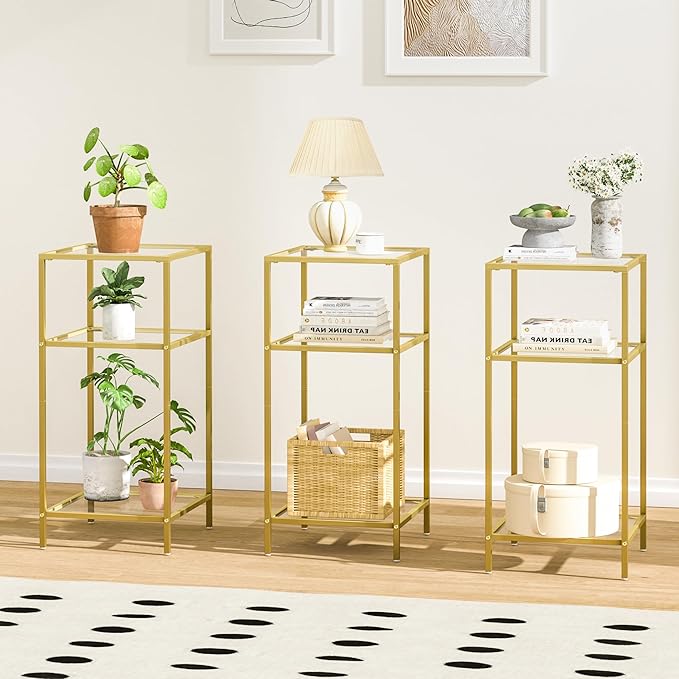 Homhedy 3-Tier Side Tables Set of 2, End Tables - Image 2