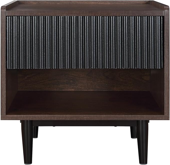 Manhattan Comfort Duane Modern Ribbed Nightstand, Bedside Table by ManhattanComfort