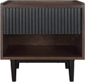 Manhattan Comfort Duane Modern Ribbed Nightstand, Bedside Table by ManhattanComfort