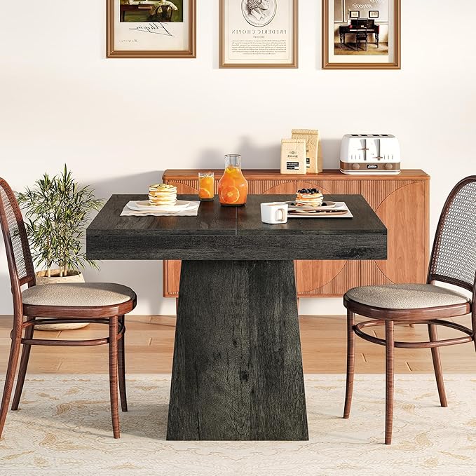 LITTLE TREE Dining Table for 4 People, 31.5-Inch Square Small Kitchen Table - Image 2